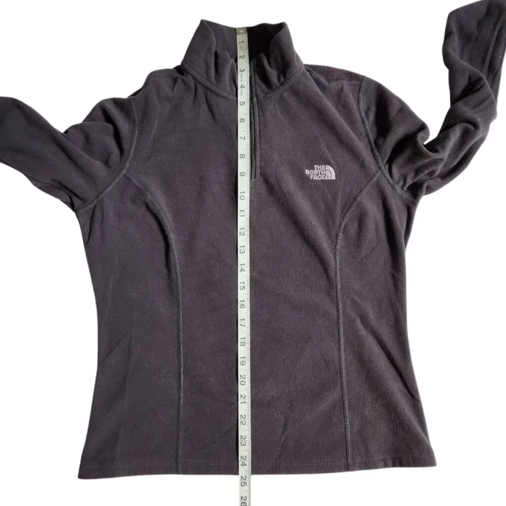 The North Face TKA 100 Glacier Fleece black 1/4 zip pullover long sleeve sz S